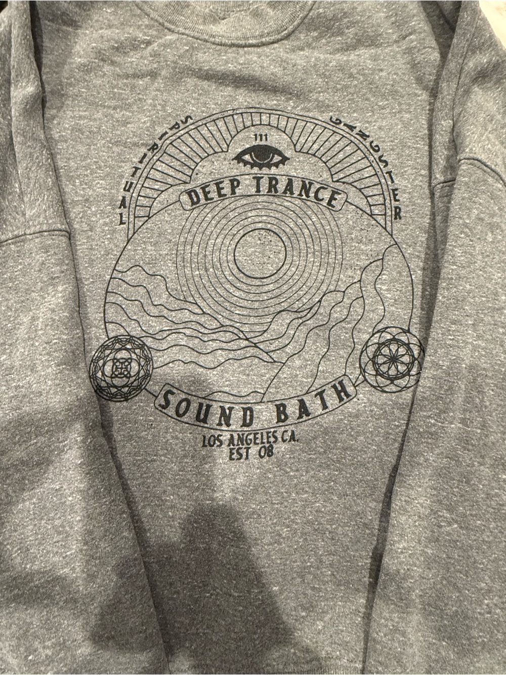 Spiritual Gangster Gray 'Deep Trance Sound Bath' Graphic Crewneck
